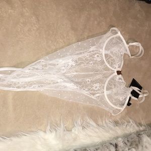 JLUXLABEL white lace bodysuit small